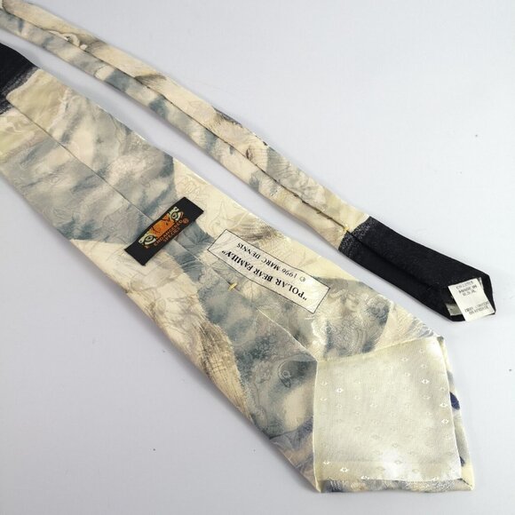 Vintage Polar Bear Family men's tie Endangered species Mark Dennis 1996 USA - Picture 11 of 11